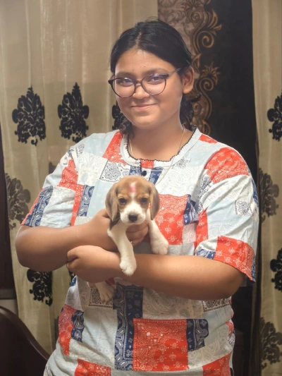 Happy customer with puppy 10